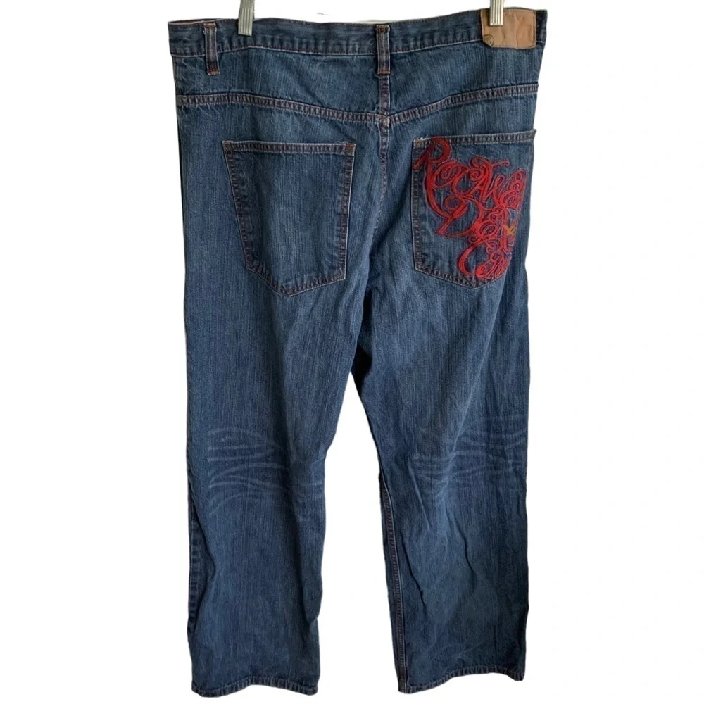 Men’s Rocawear Denim Blue Jeans Size 38 Embroidered